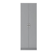 2 DOOR WARDROBE IN GREY Essentials - Price Crash Furniture