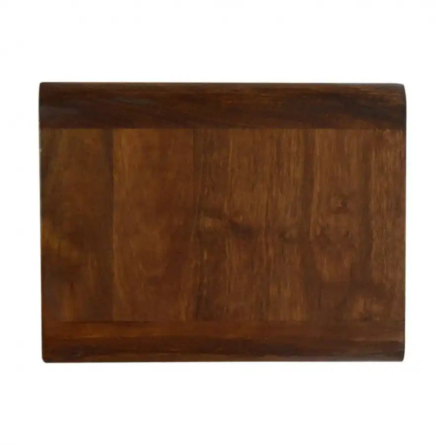 2 Drawer Curved Wall Mounted Chestnut Bedside - Price Crash Furniture