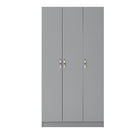 3 DOOR DOUBLE WARDROBE GREY  Essentials collection - Price Crash Furniture