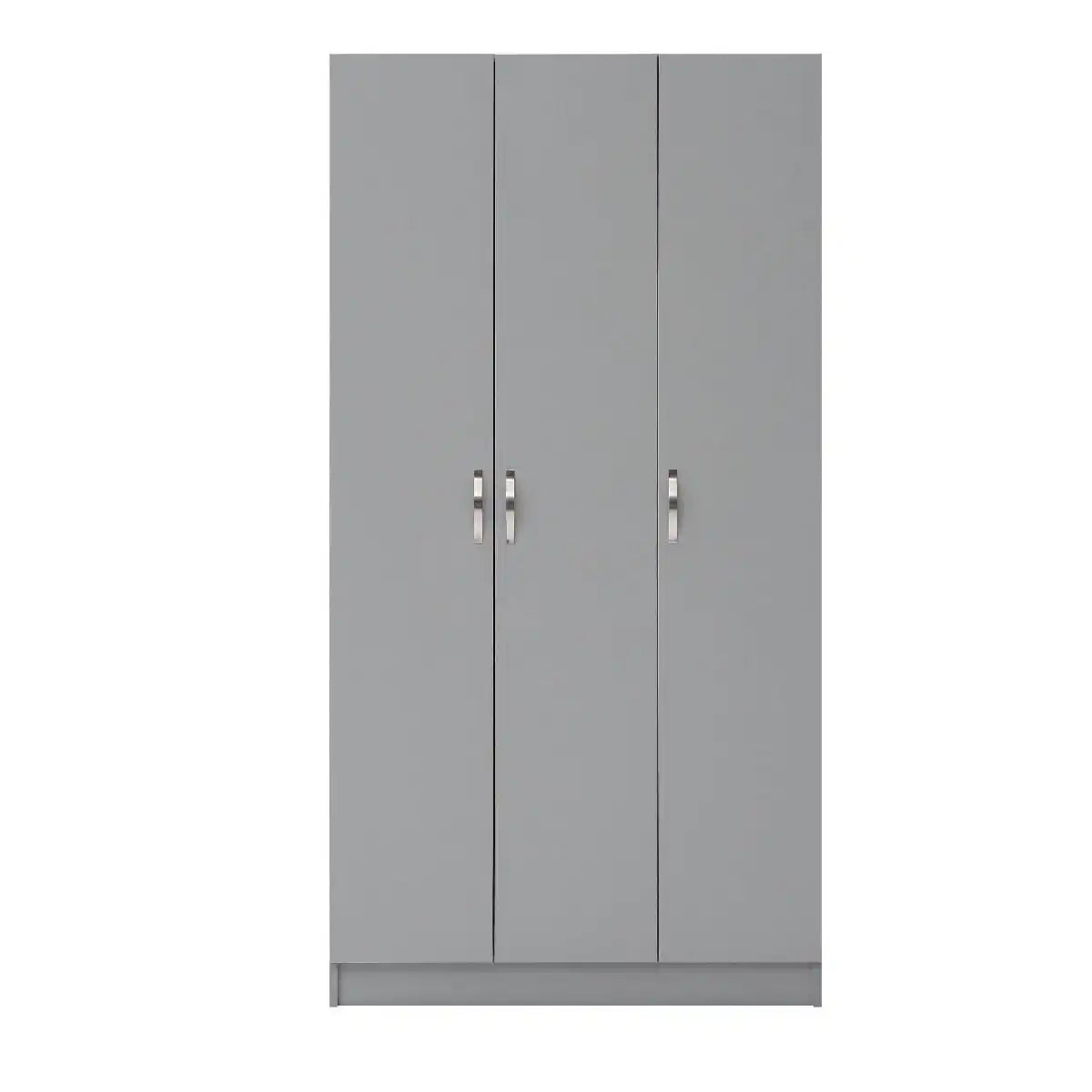 3 DOOR DOUBLE WARDROBE GREY Essentials collection - Price Crash Furniture