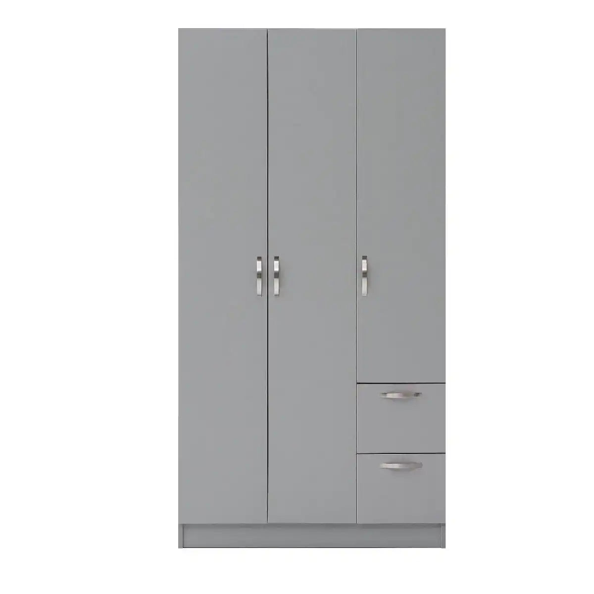 ESSENTIALS 3 DOOR DOUBLE WARDROBE IN GREY - Price Crash Furniture