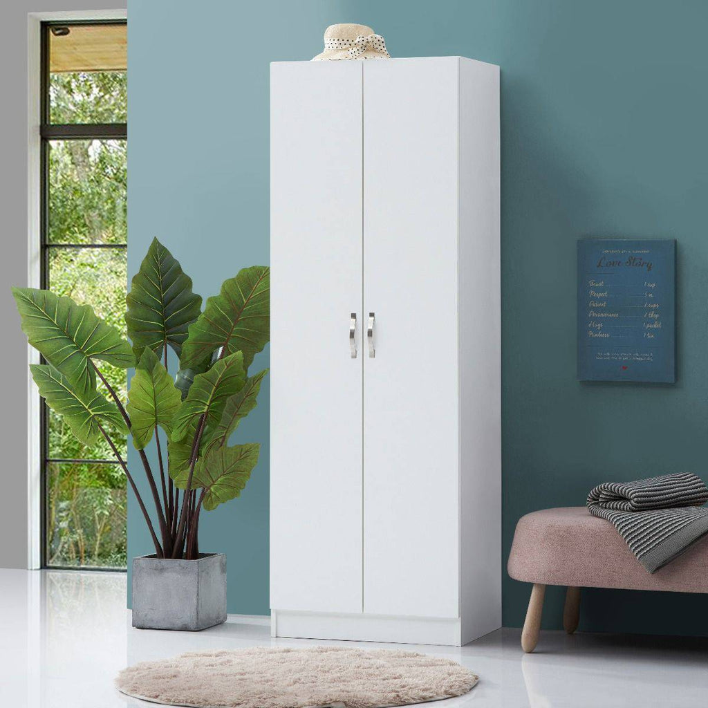 3 DOOR DOUBLE WARDROBE WHITE Essentials - Price Crash Furniture