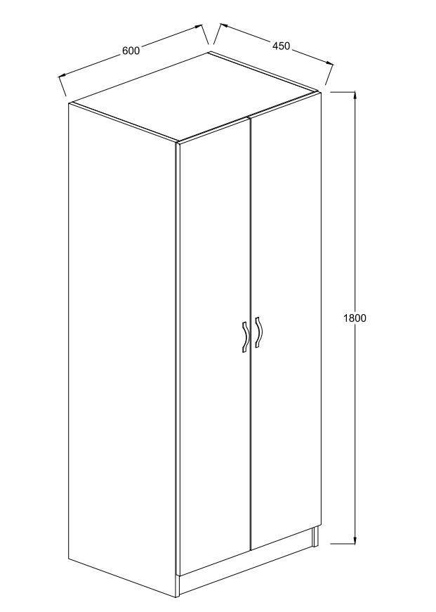 3 DOOR DOUBLE WARDROBE WHITE Essentials - Price Crash Furniture