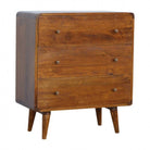 3 Drawer Curved Chestnut Chest - Price Crash Furniture