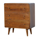 3 Drawer Curved Chestnut Chest - Price Crash Furniture