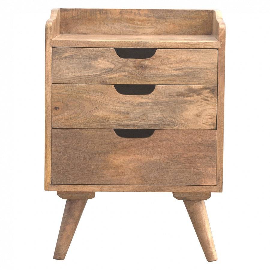 3 Drawer Solid Wood Bedside Table - Price Crash Furniture