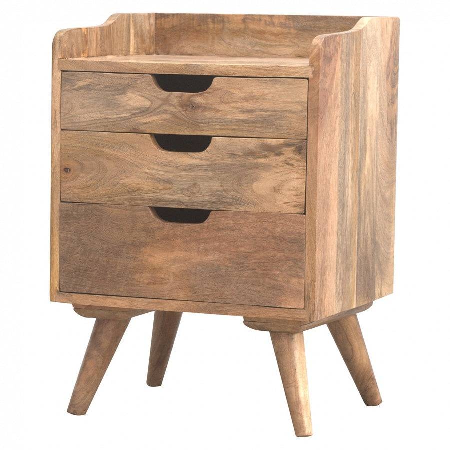 3 Drawer Solid Wood Bedside Table - Price Crash Furniture
