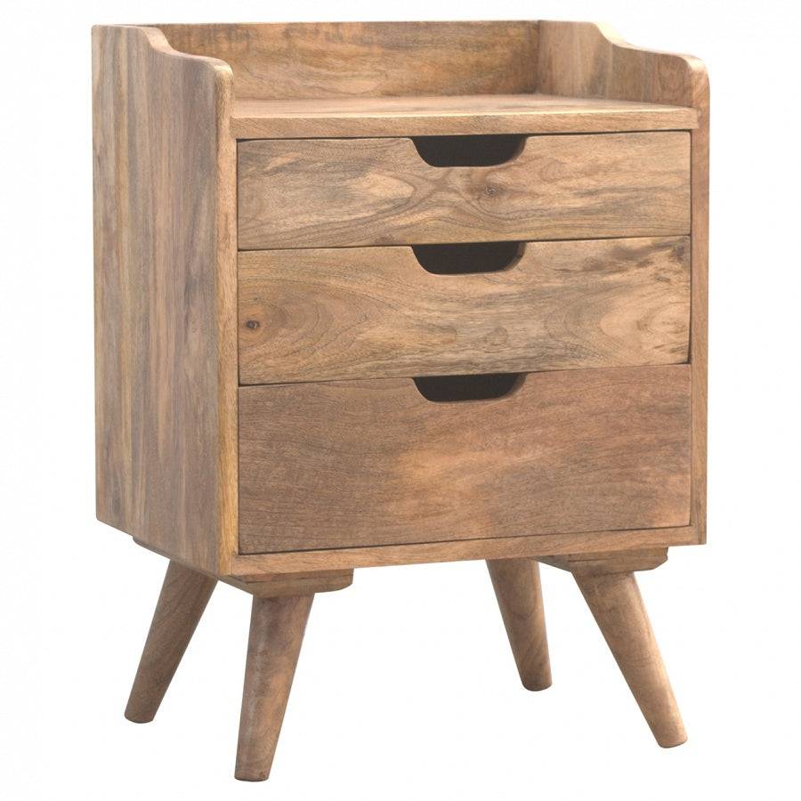 3 Drawer Solid Wood Bedside Table - Price Crash Furniture