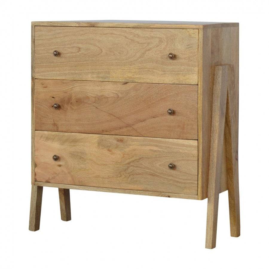 3 Drawer V-shaped Nordic Style Chest - Price Crash Furniture