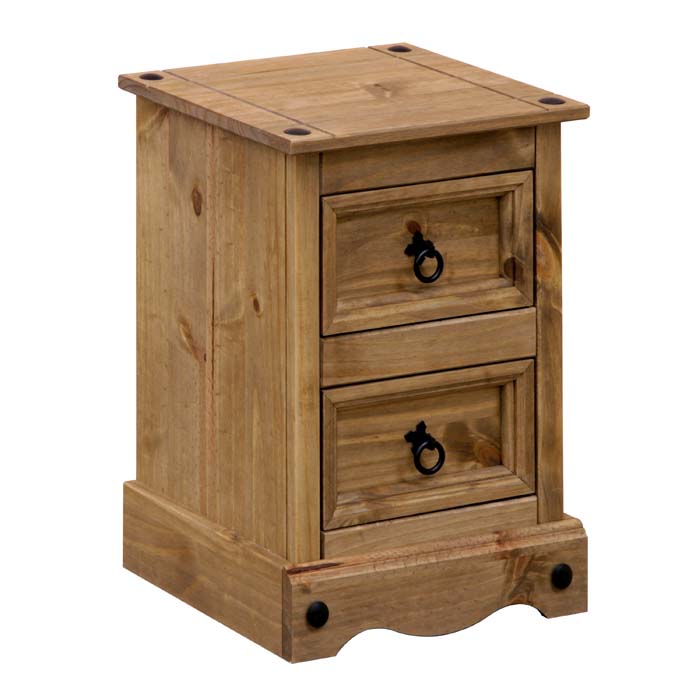 Corona 2 Drawer Wooden Bedside Table - Price Crash Furniture