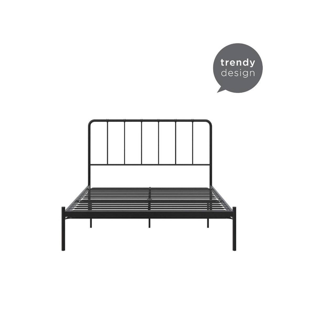 Aaron Black Metal UK King Size Bed (USA Queen Size) by Dorel - Price Crash Furniture
