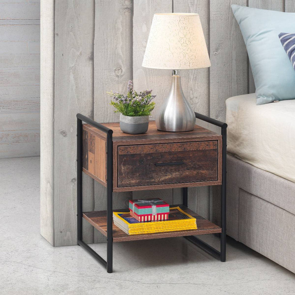 Abbey Bedside Table / Nightstand with 1 Drawer by TAD - Price Crash Furniture