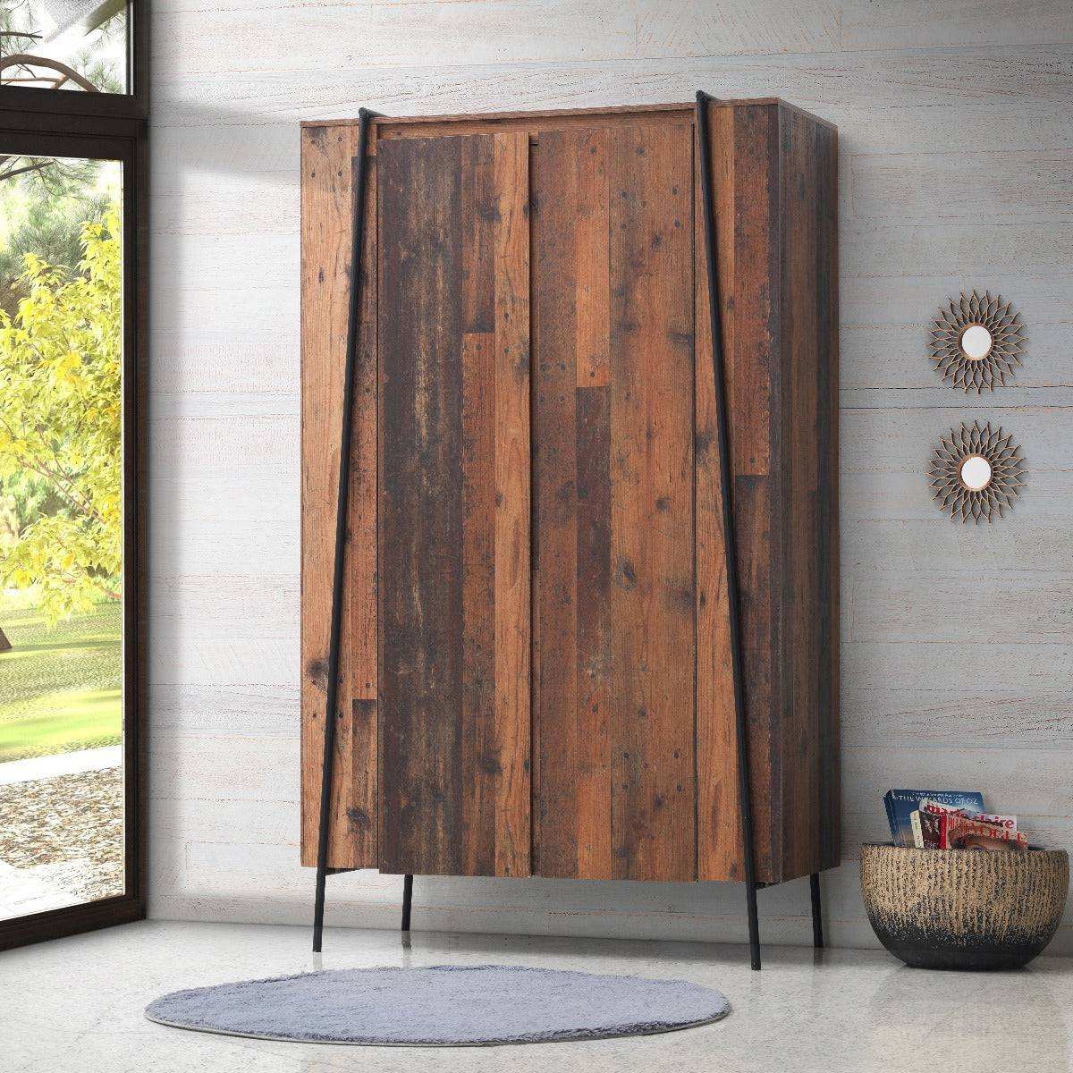 Abbey Tall 2 Door Wardrobe by TAD in Rustic Oak - Price Crash Furniture