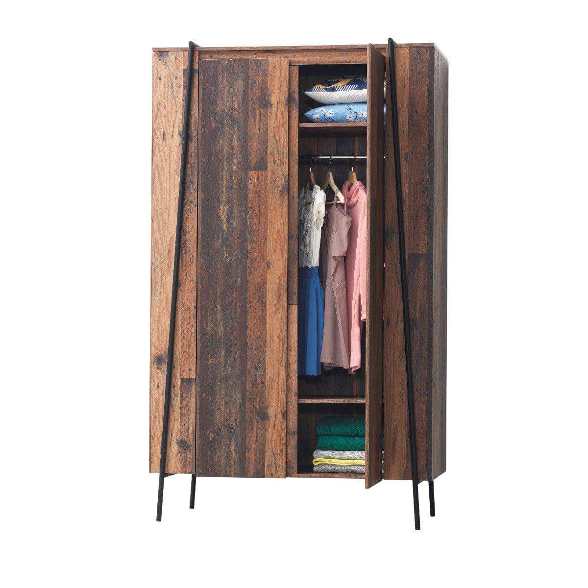 Abbey Tall 2 Door Wardrobe by TAD in Rustic Oak - Price Crash Furniture