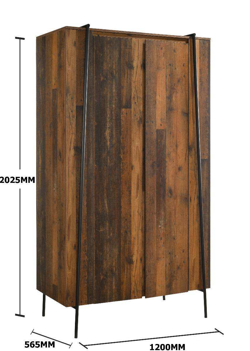 Abbey Tall 2 Door Wardrobe by TAD in Rustic Oak - Price Crash Furniture