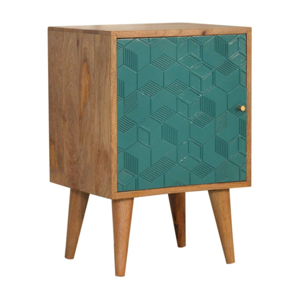 Acadia Teal Bedside Table Unit - Price Crash Furniture