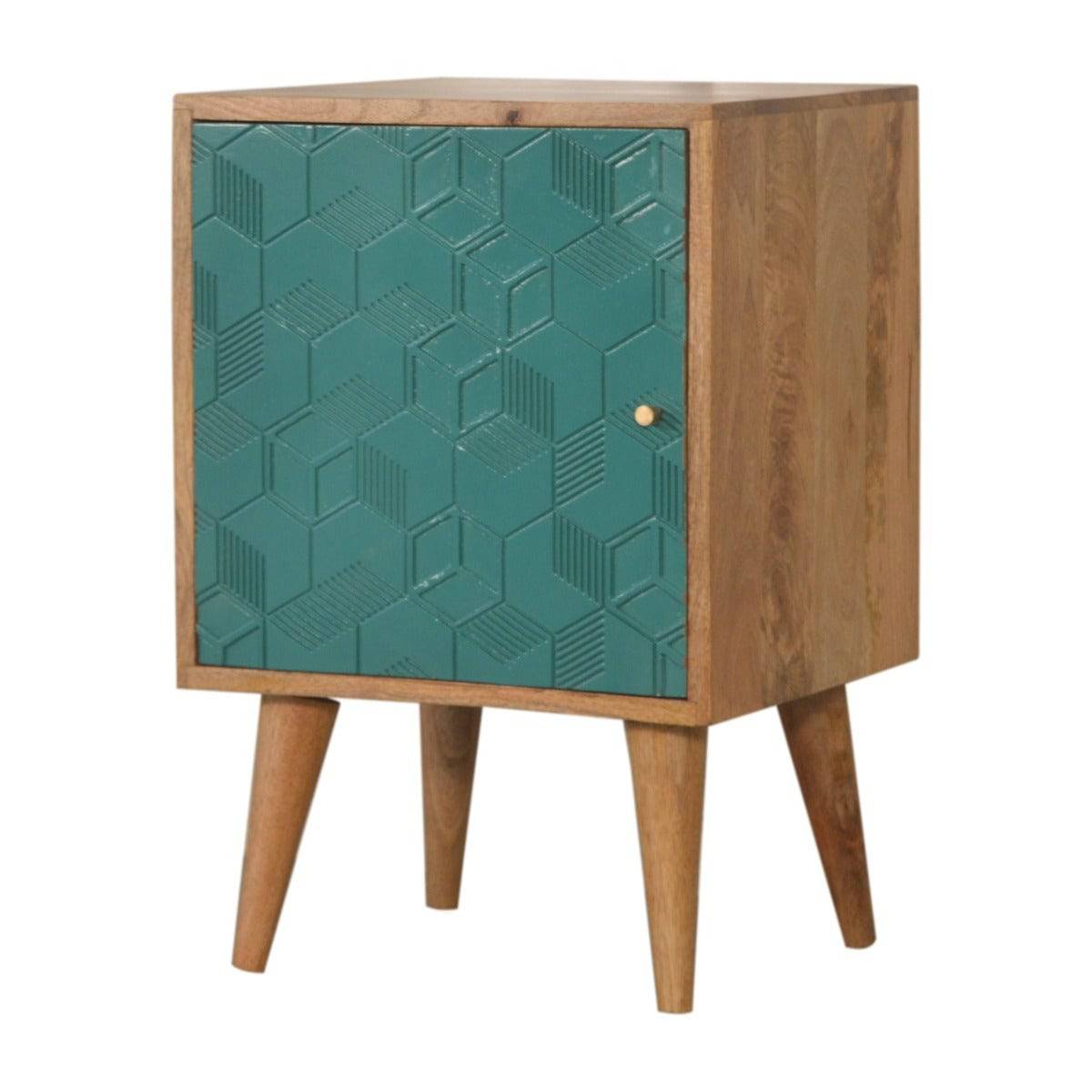 Acadia Teal Bedside Table Unit - Price Crash Furniture