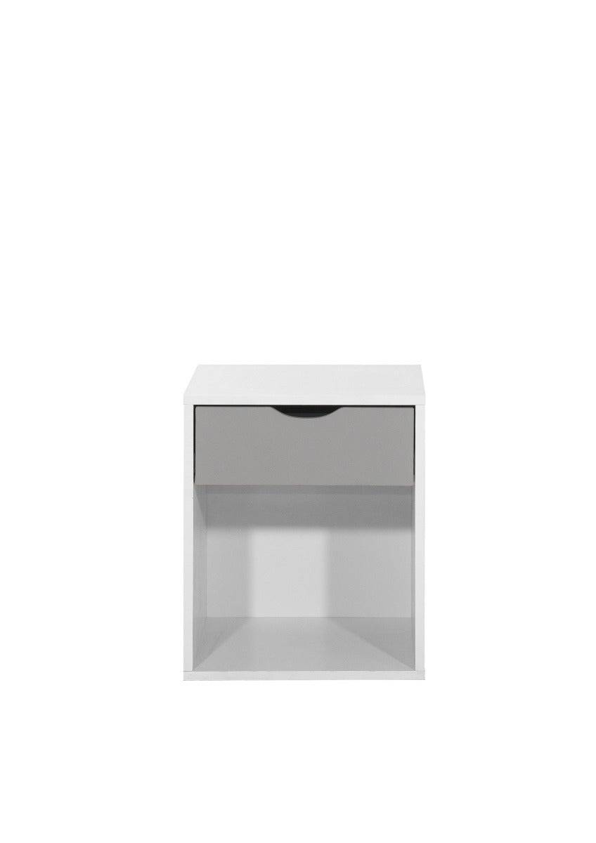 Alton 1 Drawer Nightstand in Grey and White by TAD - Price Crash Furniture