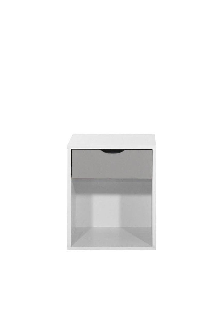 Alton 1 Drawer Nightstand in Grey and White by TAD - Price Crash Furniture
