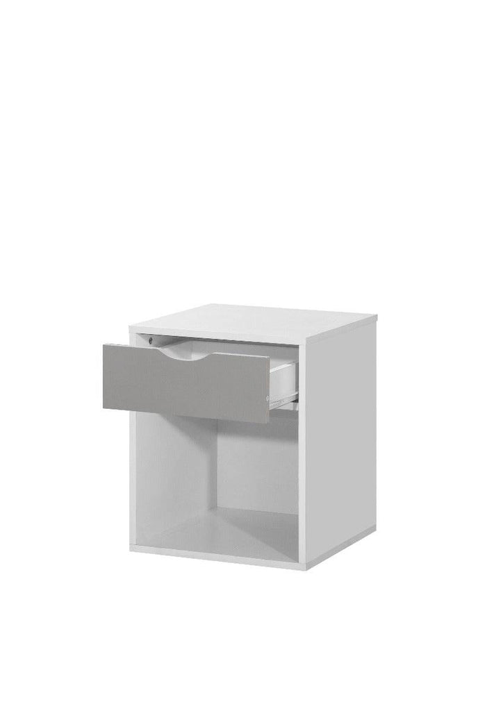 Alton 1 Drawer Nightstand in Grey and White by TAD - Price Crash Furniture
