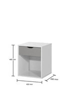 Alton 1 Drawer Nightstand in Grey and White by TAD - Price Crash Furniture