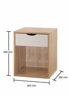 Alton 1 Drawer Nightstand in Sonoma oak and White by TAD - Price Crash Furniture