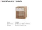 Alton 1 Drawer Nightstand in Sonoma oak and White by TAD - Price Crash Furniture