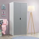 Alton 2 Door Wardrobe in Grey and White by TAD - Price Crash Furniture