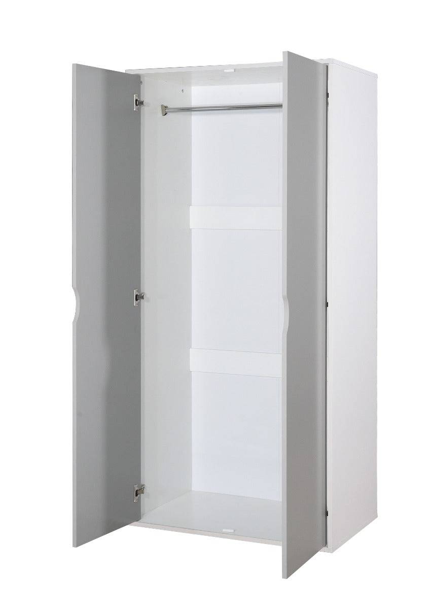 Alton 2 Door Wardrobe in Grey and White by TAD - Price Crash Furniture