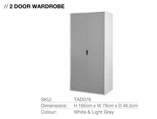 Alton 2 Door Wardrobe in Grey and White by TAD - Price Crash Furniture