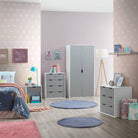 Alton 2 Door Wardrobe in Grey and White by TAD - Price Crash Furniture