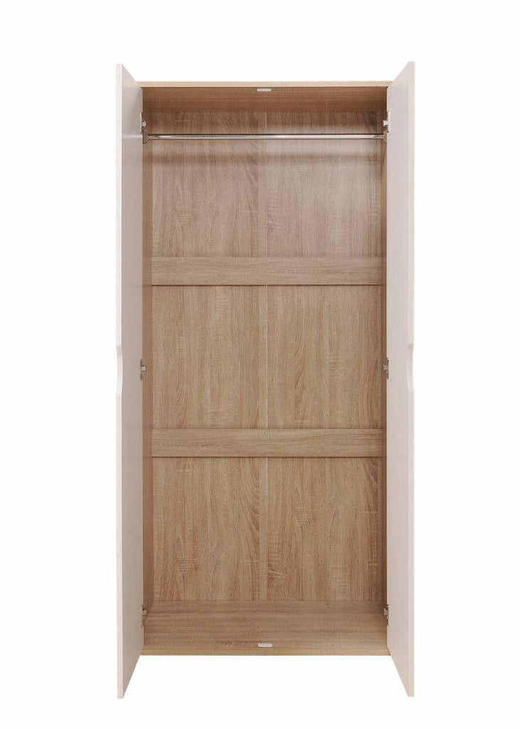Alton 2 Door Wardrobe in Sonoma oak and White by TAD - Price Crash Furniture