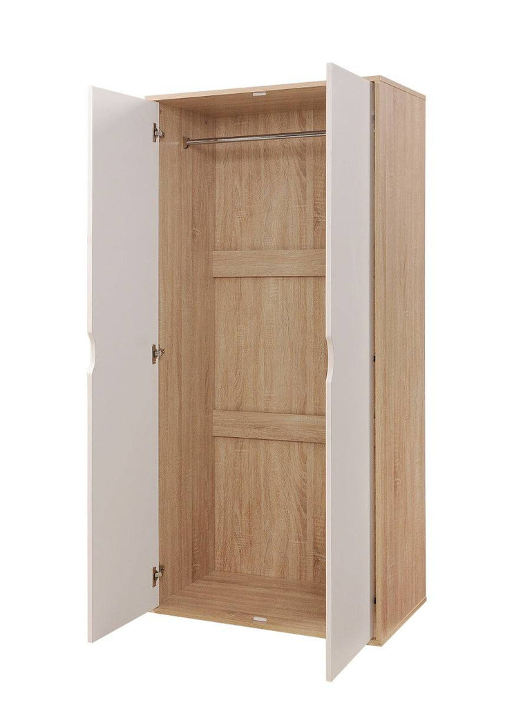 Alton 2 Door Wardrobe in Sonoma oak and White by TAD - Price Crash Furniture