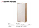 Alton 2 Door Wardrobe in Sonoma oak and White by TAD - Price Crash Furniture