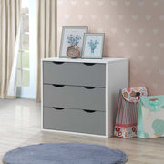Alton 3 Drawer Chest of Drawers in Grey and White by TAD - Price Crash Furniture