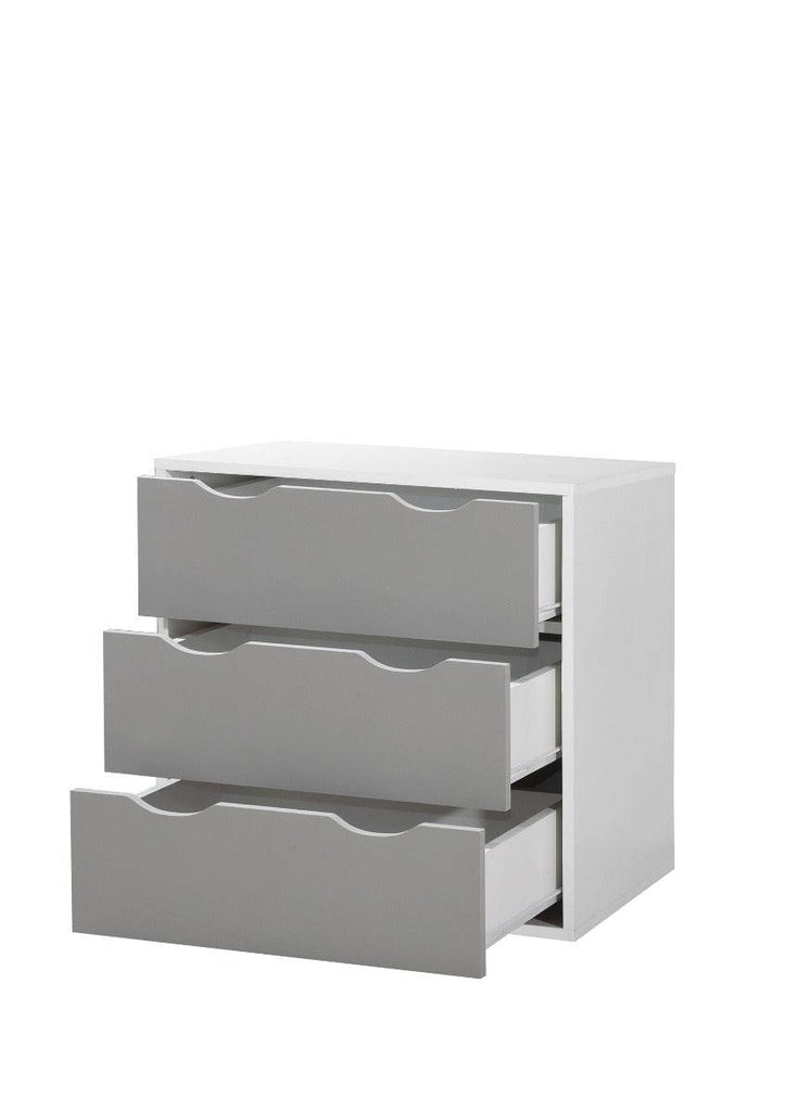 Alton 3 Drawer Chest of Drawers in Grey and White by TAD - Price Crash Furniture