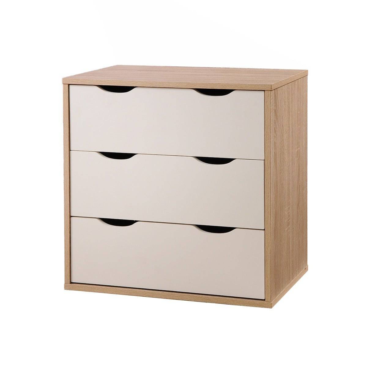 Alton 3 Drawer Chest of Drawers in Sonoma oak and White by TAD - Price Crash Furniture