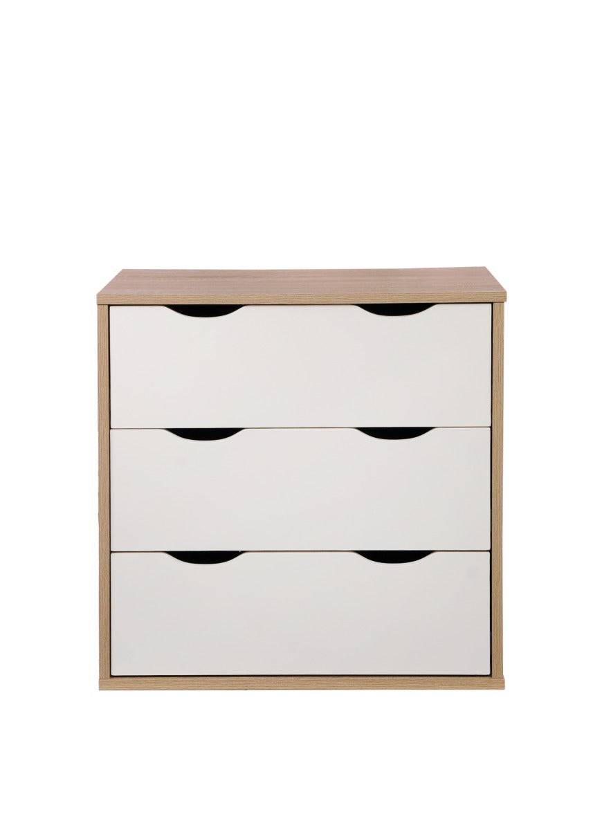 Alton 3 Drawer Chest of Drawers in Sonoma oak and White by TAD - Price Crash Furniture