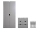 Alton 3 Piece Bedroom Set in Grey and White by TAD - Price Crash Furniture