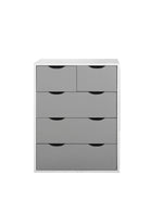 Alton 5 Drawer Chest of Drawers in Grey and White by TAD - Price Crash Furniture