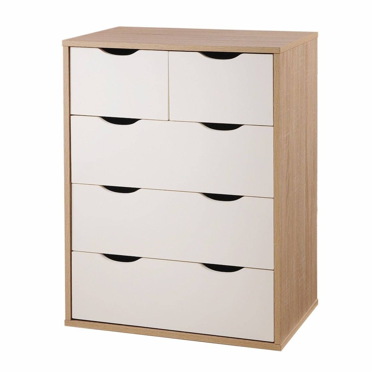 Alton 5 Drawer Chest of Drawers in Sonoma oak and White by TAD - Price Crash Furniture