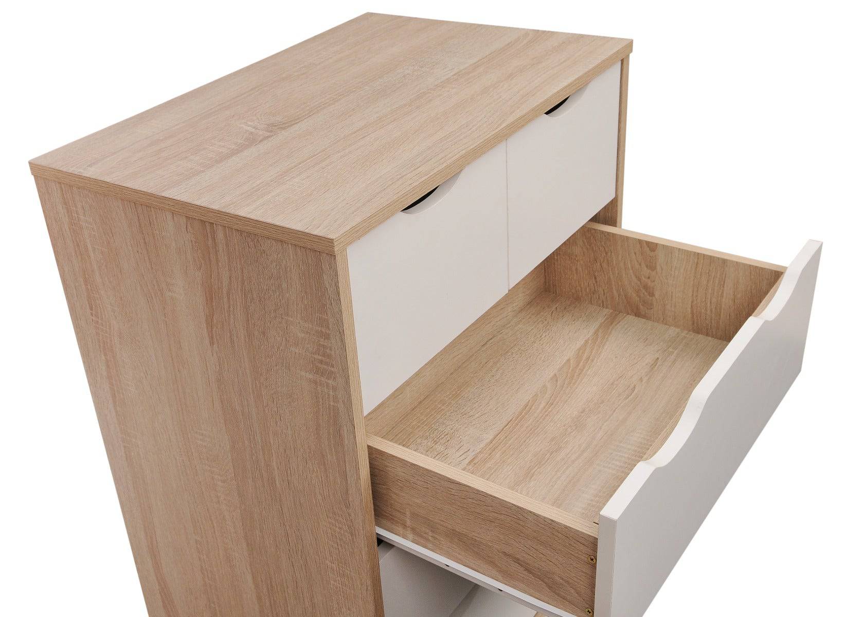 Alton 5 Drawer Chest of Drawers in Sonoma oak and White by TAD - Price Crash Furniture