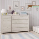 Angel 1 Door 2+3 drawer Chest of Drawers / Sideboard in White Oak - Price Crash Furniture