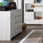 Angel 1 Door 2+3 drawer Chest of Drawers / Sideboard in White Oak - Price Crash Furniture