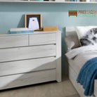 Angel 2+3 Drawer Chest of Drawers in White Oak - Price Crash Furniture