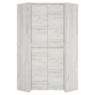 Angel Corner Fitted Wardrobe in White Oak - Price Crash Furniture