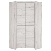 Angel Corner Fitted Wardrobe in White Oak - Price Crash Furniture
