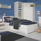 Angel Single Bed with Underbed Drawer in White Oak - Price Crash Furniture