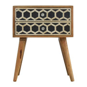 ArtHaus Collection Bone Inlay 2 Drawer Bedside Table Cabinet - Price Crash Furniture