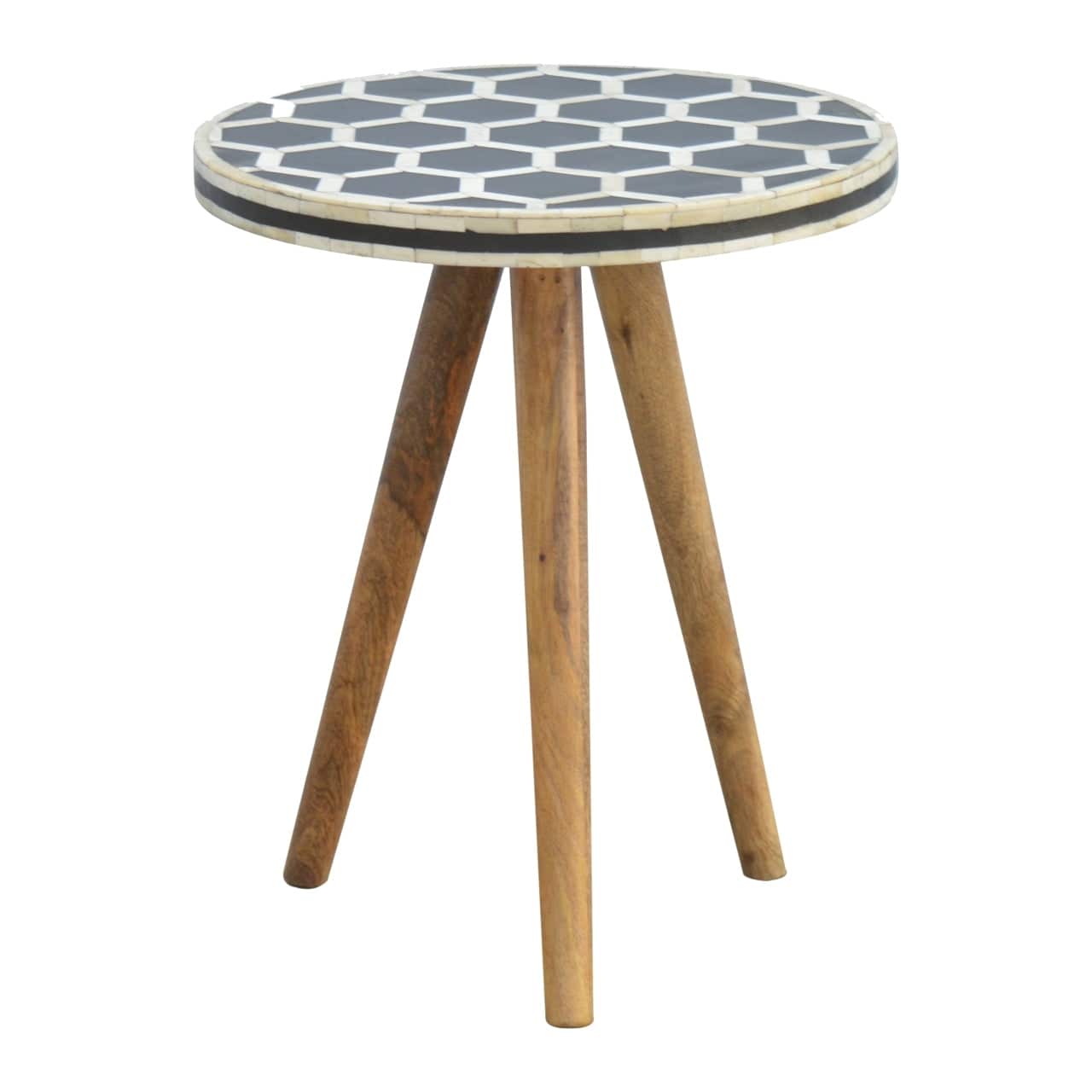 ArtHaus Collection Bone Inlay Tripod Stool - Price Crash Furniture